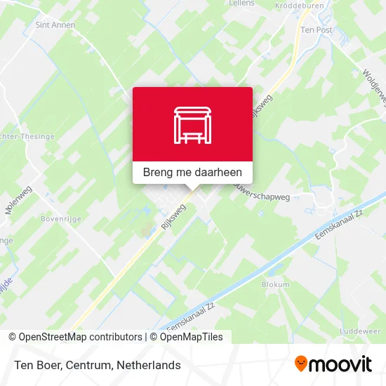Ten Boer, Centrum kaart