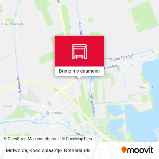 Midwolda, Koedieplaantje kaart