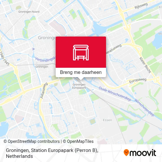 Groningen, Station Europapark (Perron B) kaart