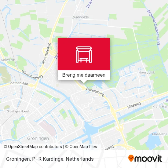 Groningen, P+R Kardinge kaart