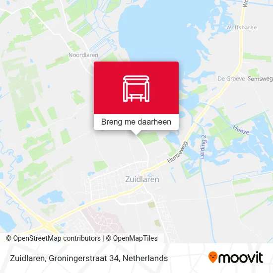 Zuidlaren, Groningerstraat 34 kaart