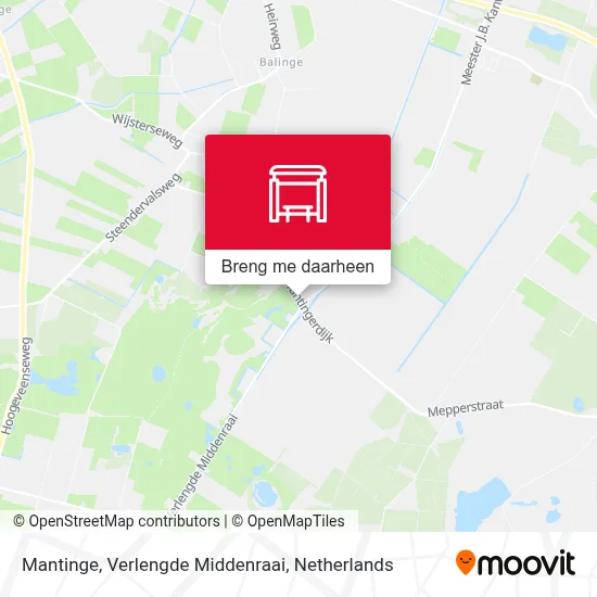 Mantinge, Verlengde Middenraai kaart
