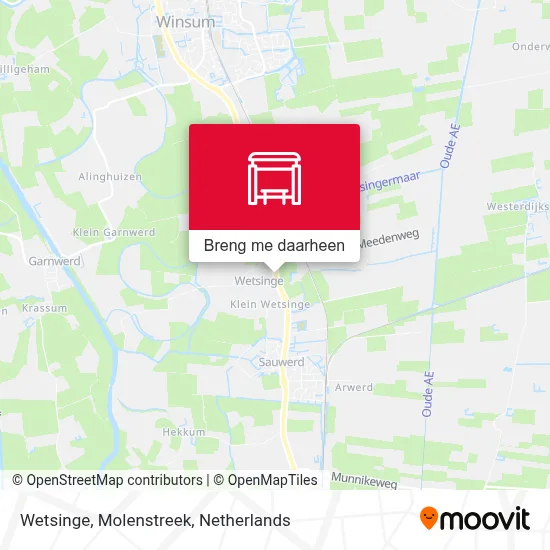 Wetsinge, Molenstreek kaart