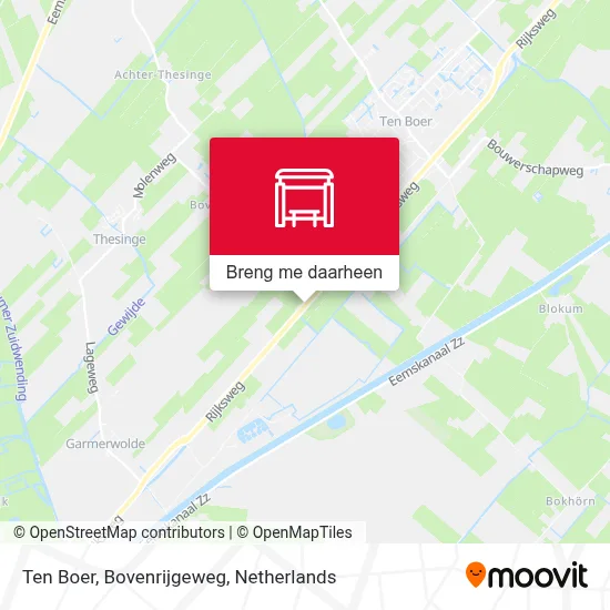 Ten Boer, Bovenrijgeweg kaart