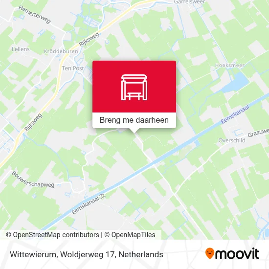Wittewierum, Woldjerweg 17 kaart