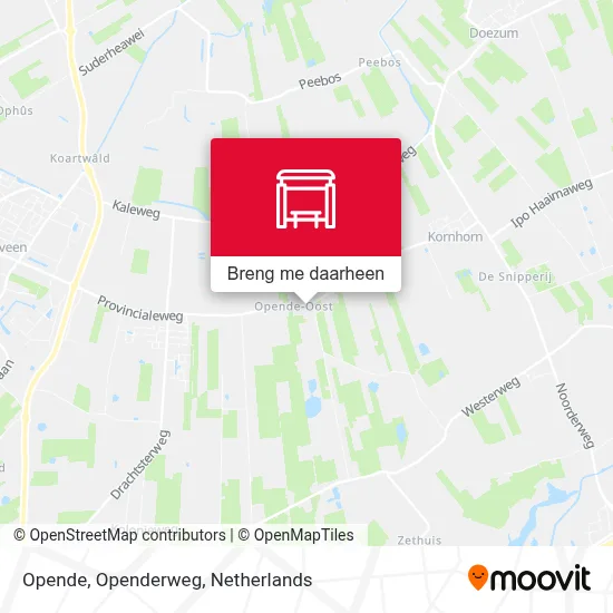 Opende, Openderweg kaart