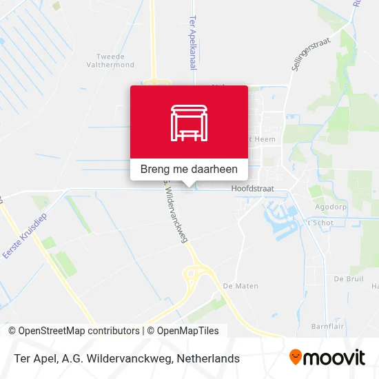 Ter Apel, A.G. Wildervanckweg kaart