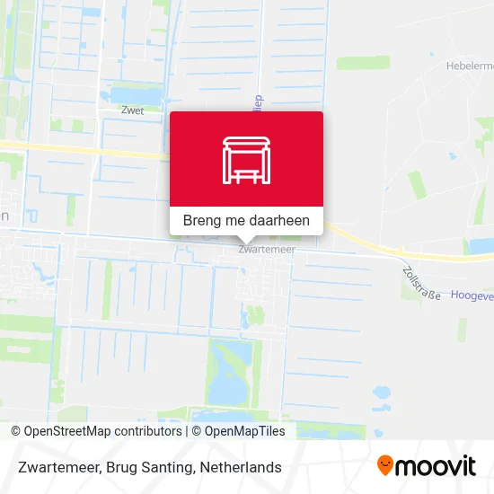 Zwartemeer, Brug Santing kaart