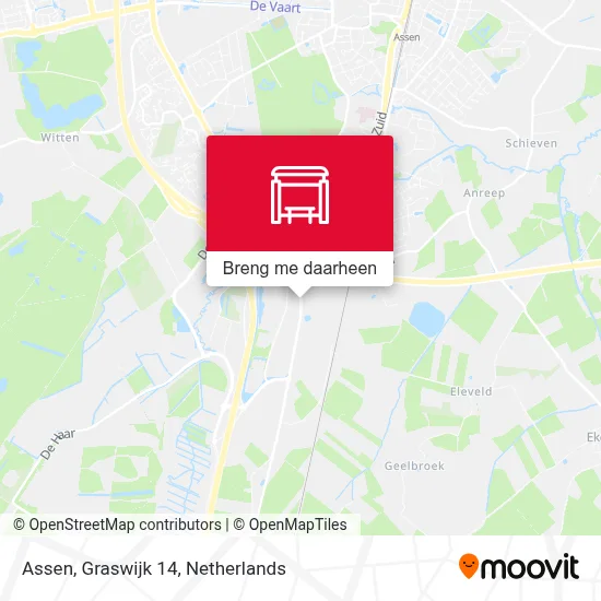 Assen, Graswijk 14 kaart