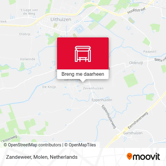 Zandeweer, Molen kaart