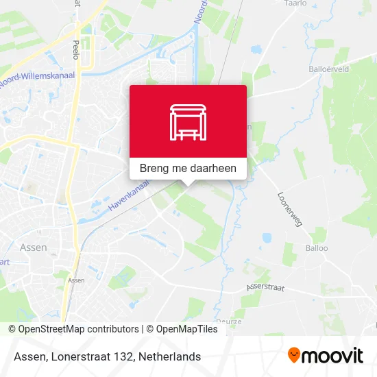 Assen, Lonerstraat 132 kaart