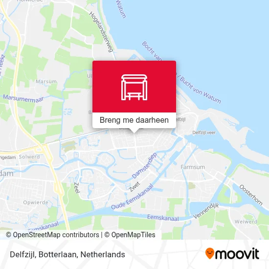Delfzijl, Botterlaan kaart