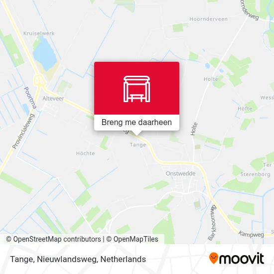 Tange, Nieuwlandsweg kaart