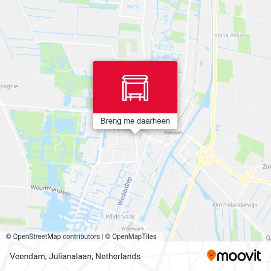 Veendam, Julianalaan kaart