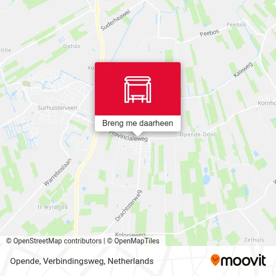 Opende, Verbindingsweg kaart