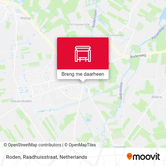 Roden, Raadhuisstraat kaart