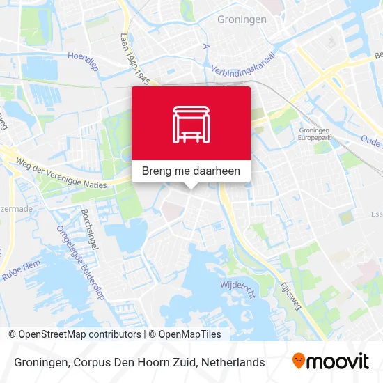 Groningen, Corpus Den Hoorn Zuid kaart