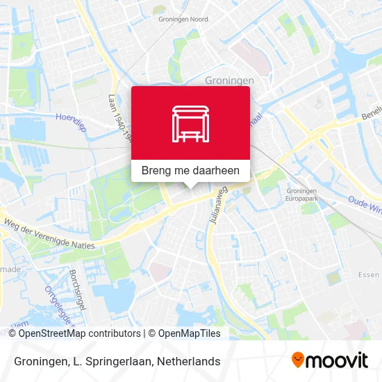 Groningen, L. Springerlaan kaart