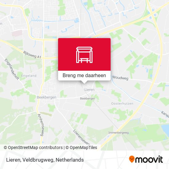 Lieren, Veldbrugweg kaart