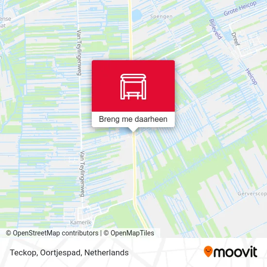 Teckop, Oortjespad kaart