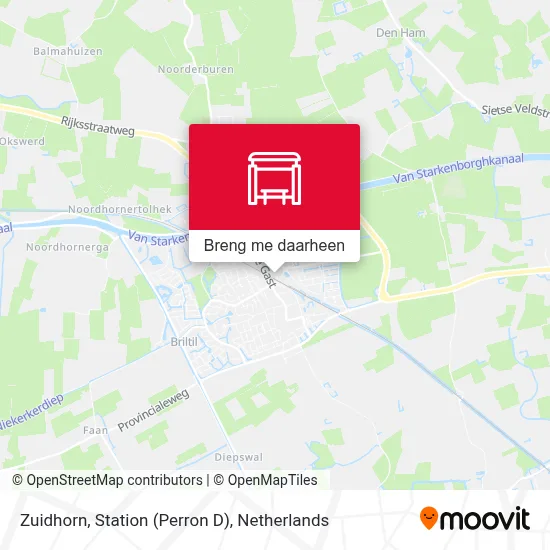 Zuidhorn, Station (Perron D) kaart