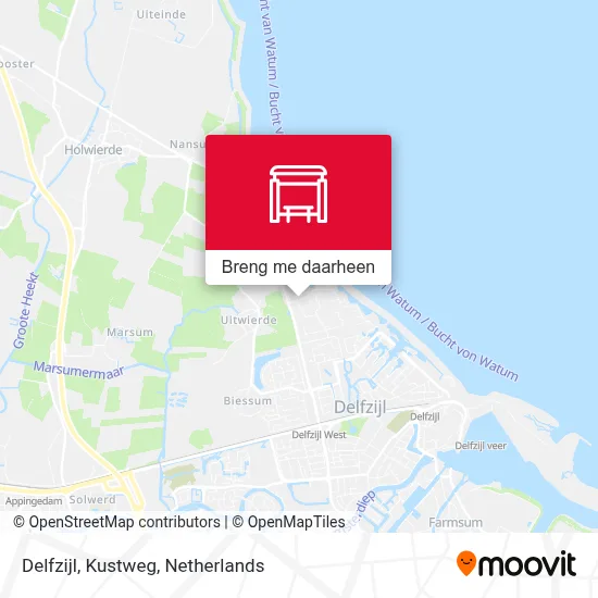 Delfzijl, Kustweg kaart