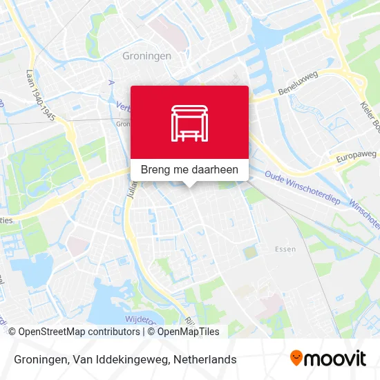 Groningen, Van Iddekingeweg kaart