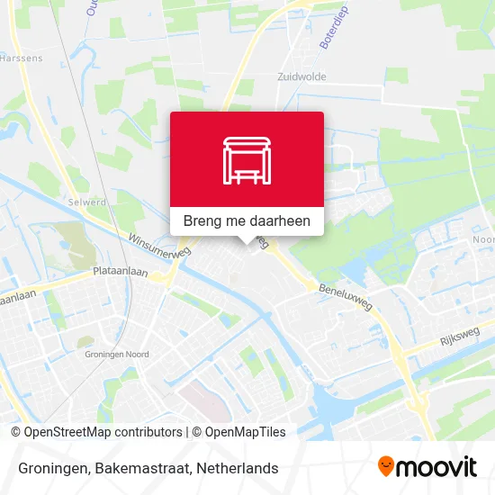 Groningen, Bakemastraat kaart