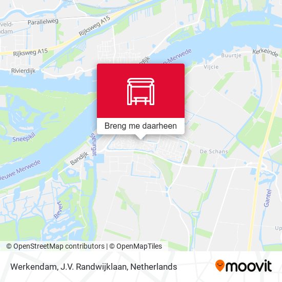 Werkendam, J.V. Randwijklaan kaart