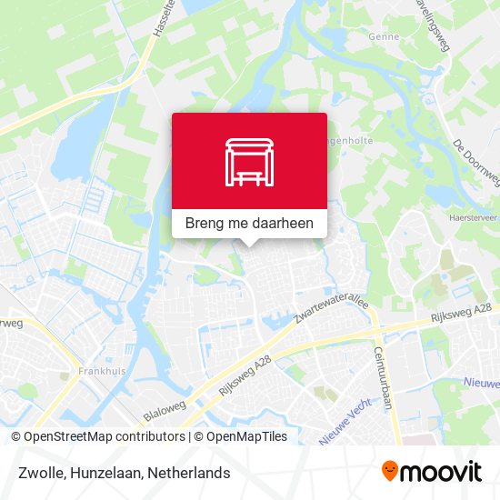 Zwolle, Hunzelaan kaart