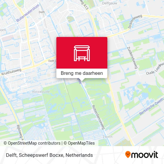 Delft, Scheepswerf Bocxe kaart