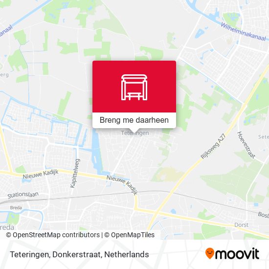 Teteringen, Donkerstraat kaart