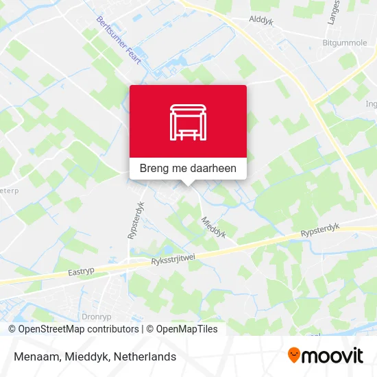 Menaam, Mieddyk kaart