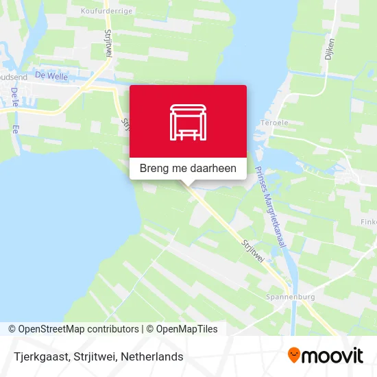 Tjerkgaast, Strjitwei kaart