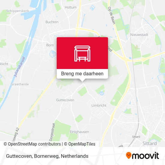 Guttecoven, Bornerweg kaart