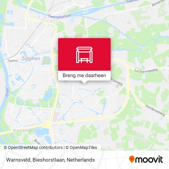 Warnsveld, Bieshorstlaan kaart