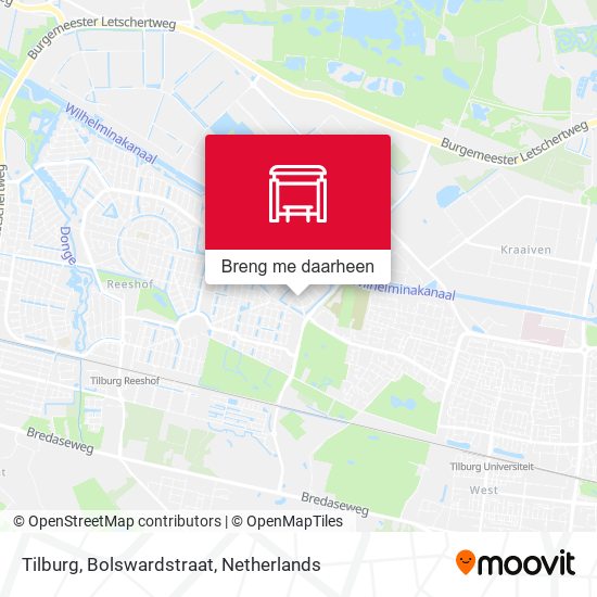 Tilburg, Bolswardstraat kaart