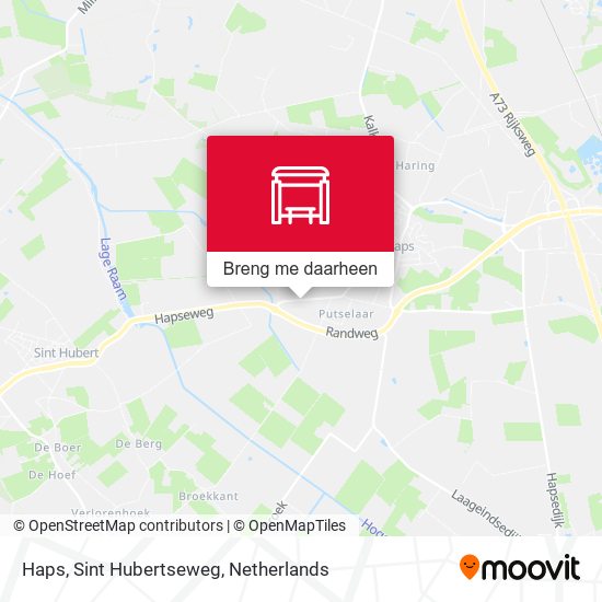 Haps, Sint Hubertseweg kaart