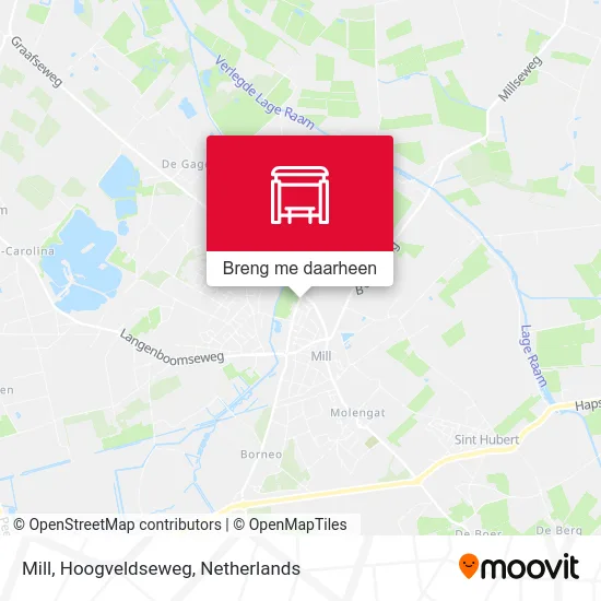 Mill, Hoogveldseweg kaart
