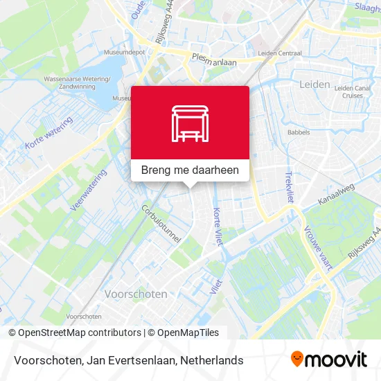 Voorschoten, Jan Evertsenlaan kaart
