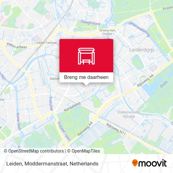 Leiden, Moddermanstraat kaart