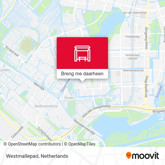 Westmallepad kaart