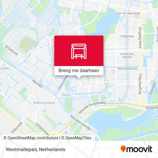 Westmallepad kaart