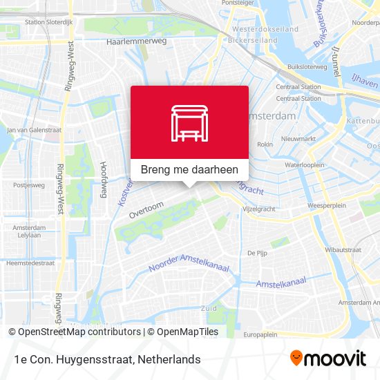 1e Con. Huygensstraat kaart