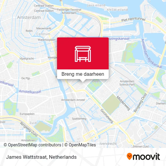 James Wattstraat kaart