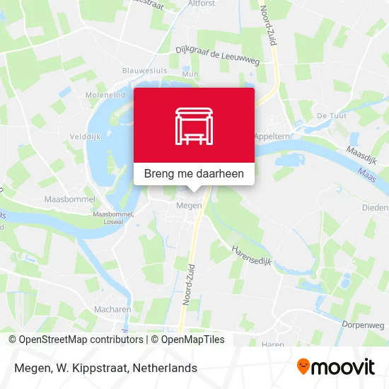 Megen, W. Kippstraat kaart