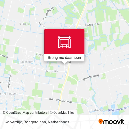 Kalverdijk, Bongerdlaan kaart