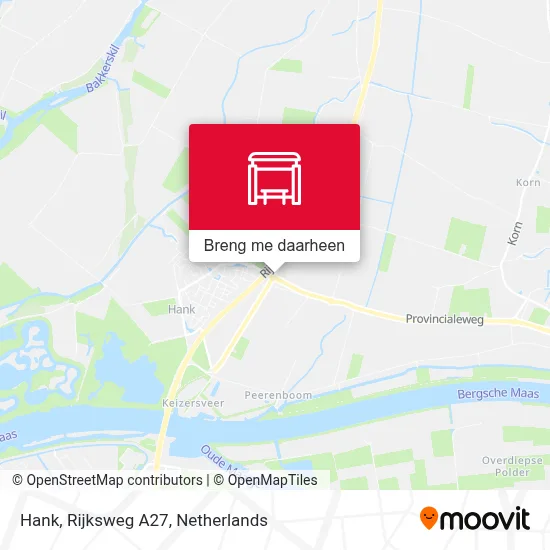 Hank, Rijksweg A27 kaart