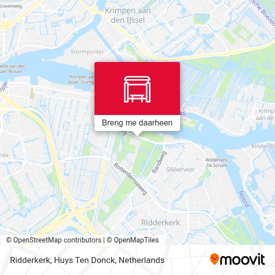 Ridderkerk, Huys Ten Donck kaart