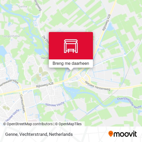 Genne, Vechterstrand kaart